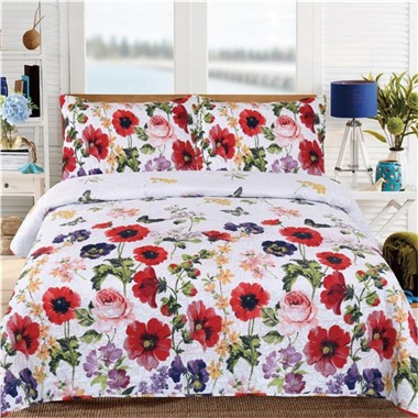 Red Printed Quilt King Size